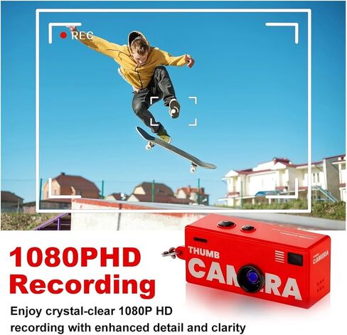0.96in Flip Lens Retro CCD Mini Digital Camera | 1080P Pocket Retro Mini CCD Cam Travel Sports Vlog Gift(Add 32G TF,White) in Kuwait