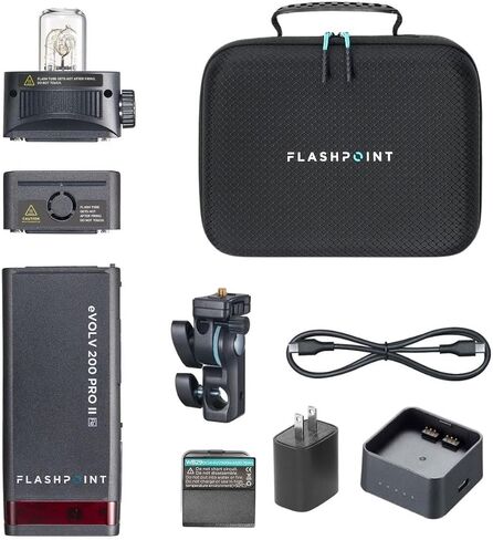 Flashpoint eVOLV 200 Pro II TTL Pocket Flash Kit with Glow EZ Lock Octa Small Quick Softbox (25") and S2 Bracket in Kuwait