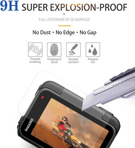 4 pcs Lens Screen Protector made for Insta360 Ace Pro 2 | [Camera Tempered Glass], [Alignment Kit Eazy installation], 9H Hardness, Anti-Scrach, Anti-Bubble, Easy Install in Kuwait