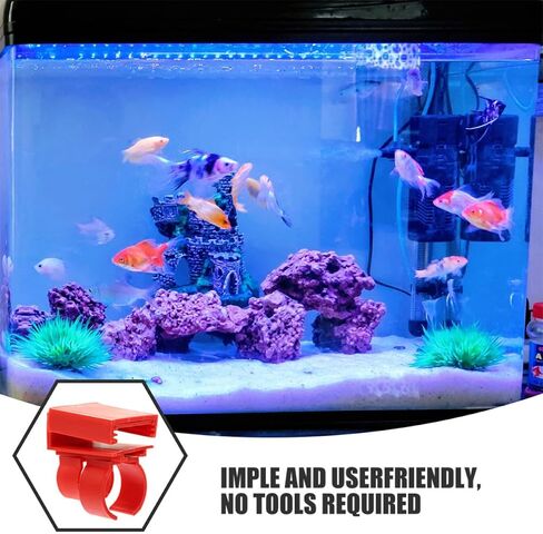 Ciieeo 4 Pcs Aquarium LED Light Holder Clips with Suction Cups for Submersible Lights Abs Material Easy Installation Practical and Aesthetic for Fish Tank Use in Kuwait