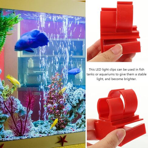 INOOMP 2pcs LED Lamp Mounting Clips for Aquarium and Fish Tank Reusable Plastic Light Brackets to Stabilize Light for Feeding Fish in Kuwait