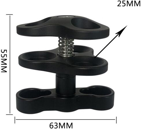 harayaa Diving Lights Clamp Underwater Ball Clamp 3 Holes Easy Releasing for in Kuwait