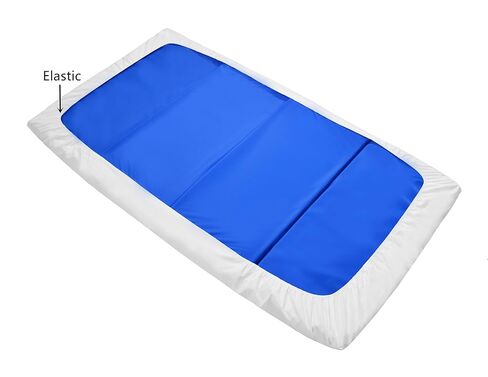 American Baby Company 10 Piece Cotton-Polyester Blend Fitted Nap Mat Sheet with Elastic Corners 24" x 48" x 4" - Soft & Breathable Rest Mat Sheet or Nap Mat Cover for Daycare & Preschool, White in Kuwait