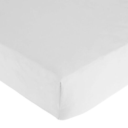 American Baby Company 10 Piece Cotton-Polyester Blend Fitted Nap Mat Sheet with Elastic Corners 24" x 48" x 4" - Soft & Breathable Rest Mat Sheet or Nap Mat Cover for Daycare & Preschool, White in Kuwait