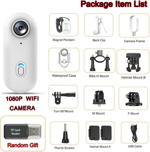 4K HD WiFi Pocket Mini Vlog Body Camera with 128GB Storage Portable Wireless Action Cam for Outdoor Sports Video Recording in Kuwait