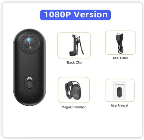 4K Magnetic Pocket POV Mini Body Camera WiFi Waterproof Chest Helmet Recorder for Bicycle Sports Vlog Shooting in Kuwait