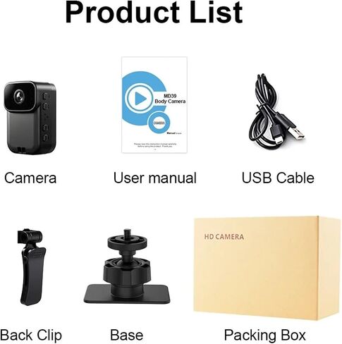 YNMEE MD39 1080P Pocket Thumb Mini Body Camera Built-in WiFi Hotspot Portable Sports DV Camcorder for Law Enforcement Recording in Kuwait