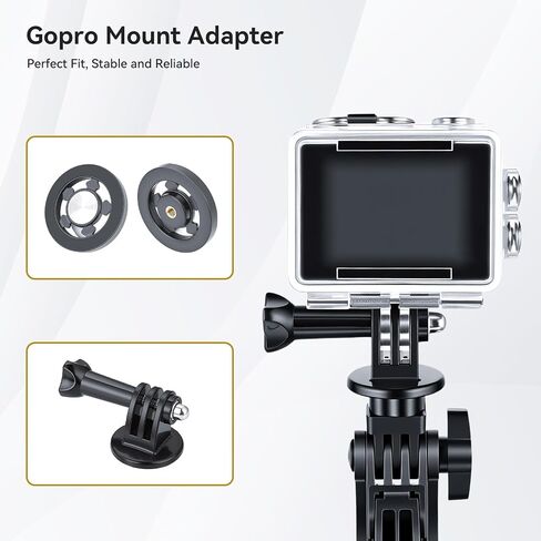 62" Golf Tripod & Monopod, Magnetic Phone Holder with Remote, Black | Adjustable Aluminum Alloy Selfie Stick with w/Spike Stake Mount, Record Golf Swing & Training Aid, for All Phone Camera GoPro in Kuwait