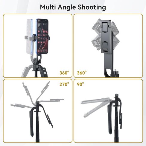 62" Golf Tripod & Monopod, Magnetic Phone Holder with Remote, Black | Adjustable Aluminum Alloy Selfie Stick with w/Spike Stake Mount, Record Golf Swing & Training Aid, for All Phone Camera GoPro in Kuwait