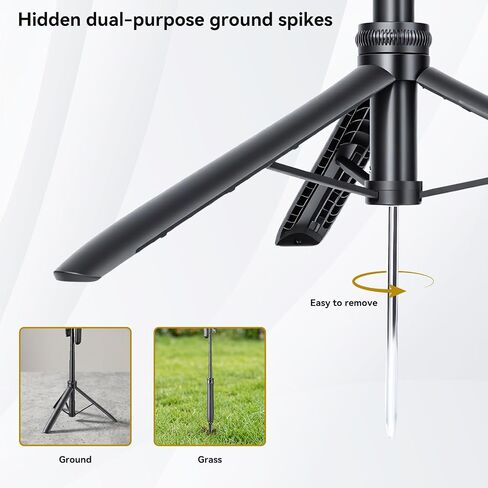 62" Golf Tripod & Monopod, Magnetic Phone Holder with Remote, Black | Adjustable Aluminum Alloy Selfie Stick with w/Spike Stake Mount, Record Golf Swing & Training Aid, for All Phone Camera GoPro in Kuwait