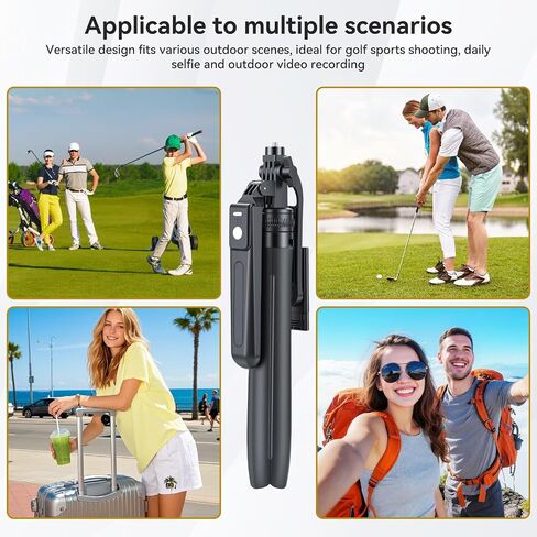 62" Golf Tripod & Monopod, Magnetic Phone Holder with Remote, Black | Adjustable Aluminum Alloy Selfie Stick with w/Spike Stake Mount, Record Golf Swing & Training Aid, for All Phone Camera GoPro in Kuwait