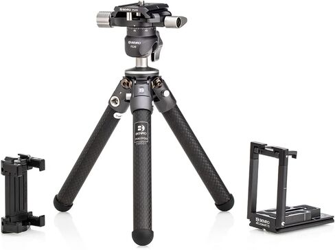 Benro TablePod Tripod Kit – Compact Carbon Fiber Mini Tripod with Ball Head, Arca-Swiss Quick Release, Adjustable Legs & Carrying Case for DSLR, Mirrorless, Smartphone & Compact Cameras (TABLEPODKIT) in Kuwait