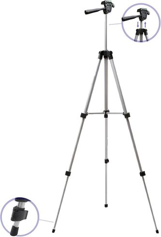 Lightweight 50 Inch Camera Tripod with 3-Way Pan & Tilt Head – Aluminum DSLR Tripod Stand with Quick Release Plate for Photography & Video in Kuwait
