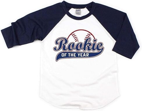 Rookie of The Year First Birthday Baby Boy Custom T-Shirt One Year Old Toddler Baseball Theme Kids Tees Personalized Shirt in Kuwait