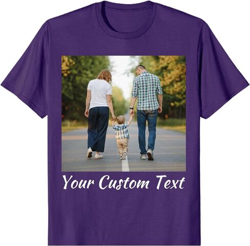 Custom T Shirt for Men/Women/Kids Design Your Own Shirt Add Text/Photo/Logo Personalized Tee with Your Design for Special Day in Kuwait