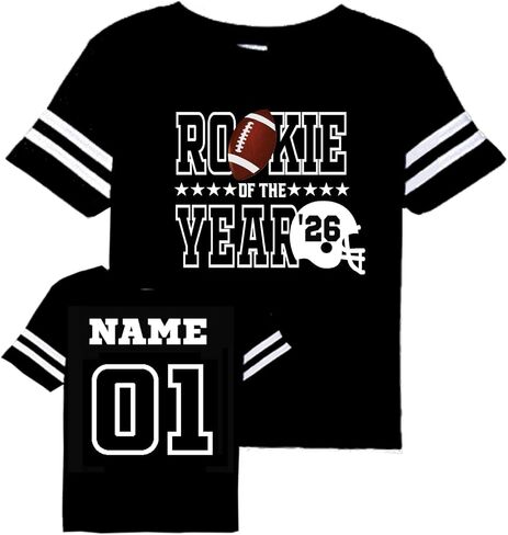 First Birthday Football one Year Old Baby Toddler Personalized Jersey Styled Tshirt Options, ONE, 1st Birthday Designs, Touchdown 1, My Rookie Year, The Big one, Mom Dad... Black in Kuwait