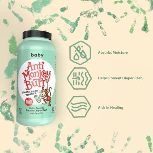 Anti Monkey Butt Baby Powder | Diaper Rash Prevention, Cornstarch & Calamine, Therapeutic Formula in Kuwait