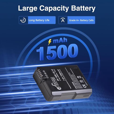 Pickle Power EN-EL14 EN-EL14a Battery 2 Pack and LED Dual Charger for Nikon D5600 D5300 D5600 D5100 D5200 D5500 D3100 D3200 D3300 D3400 D3500 Coolpix P7000 P7100 P7700 P7800 in Kuwait