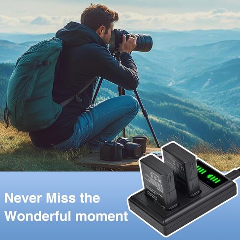 Pickle Power EN-EL14 EN-EL14a Battery 2 Pack and LED Dual Charger for Nikon D5600 D5300 D5600 D5100 D5200 D5500 D3100 D3200 D3300 D3400 D3500 Coolpix P7000 P7100 P7700 P7800 in Kuwait