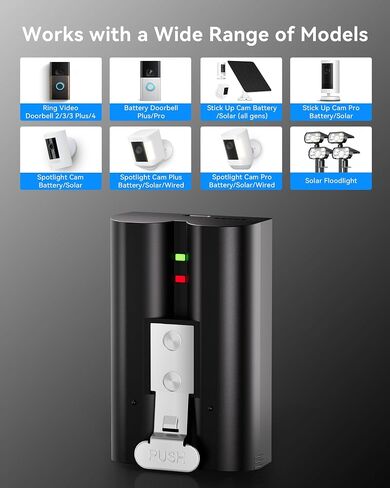4 Pack Replacement Battery for Ring Doorbell, 6040mAh Rechargeable Li-ion Batteries Compatible with Ring Video Doorbell 2/3/3 Plus/4, Spotlight Cam, Stick Up Cam, Peephole Cam & Indoor Cam in Saudi Arabia