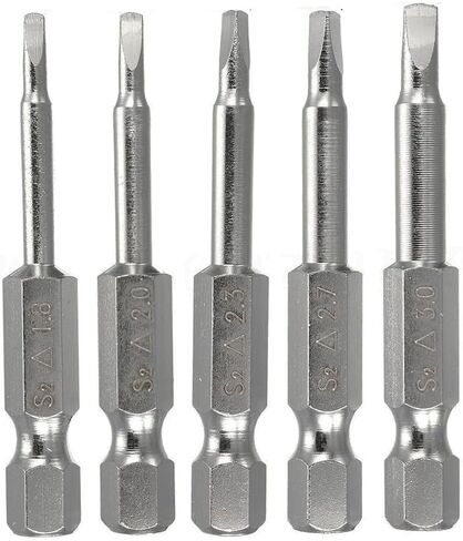 5 Pieces Magnetic Triangle Screwdriver Bits Set, 1/4 Inch Hex 1.8/2.0/2.3/2.7/3.0 Triangle Screwdriver Bits S2 Steel Triangle Drill, 50 mm Length in Kuwait