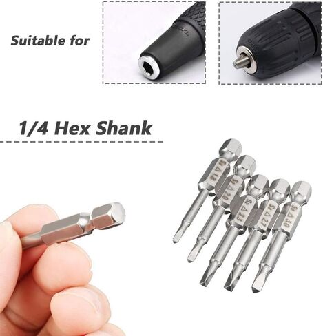 5 Pieces Magnetic Triangle Screwdriver Bits Set, 1/4 Inch Hex 1.8/2.0/2.3/2.7/3.0 Triangle Screwdriver Bits S2 Steel Triangle Drill, 50 mm Length in Kuwait