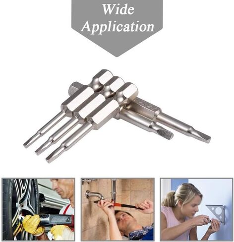 5 Pieces Magnetic Triangle Screwdriver Bits Set, 1/4 Inch Hex 1.8/2.0/2.3/2.7/3.0 Triangle Screwdriver Bits S2 Steel Triangle Drill, 50 mm Length in Kuwait