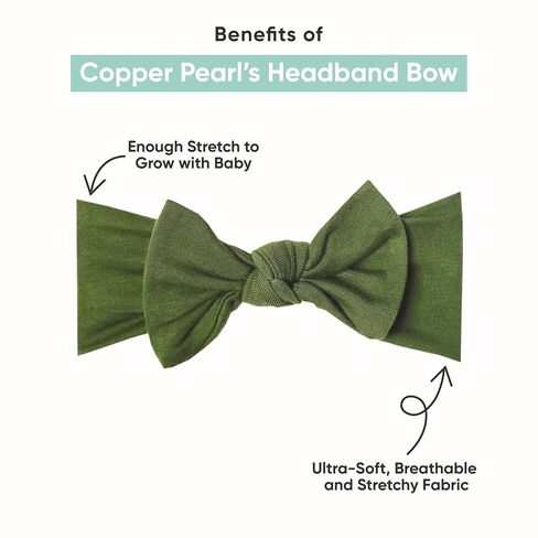 Copper Pearl Baby Bows: Soft and Stretchy Headbands for Baby Girls, Newborn and Toddler Hair Bows and Accessories, Stylish Bow Headband, Cinnamon in Kuwait