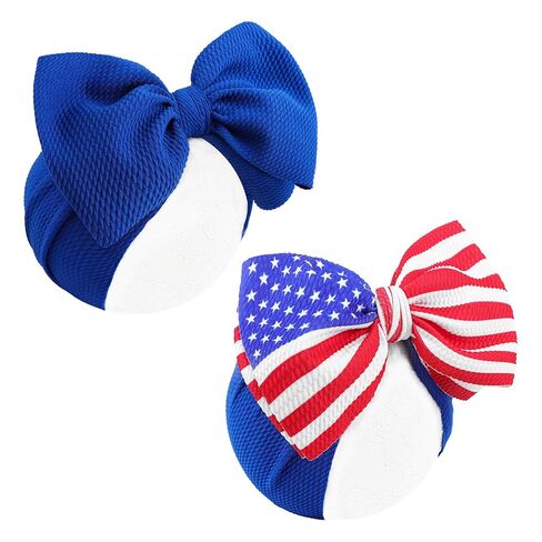 YanJie 7'' 2pcs Baby Girl Headbands 4th of July Independence Day Hair Bands for Kids Toddlers Infants Newborns Girl Outfits in Kuwait