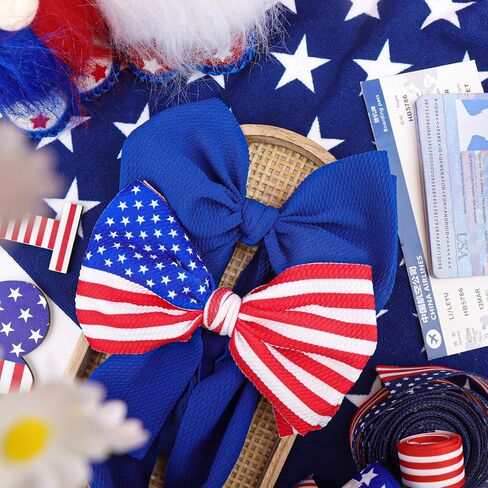YanJie 7'' 2pcs Baby Girl Headbands 4th of July Independence Day Hair Bands for Kids Toddlers Infants Newborns Girl Outfits in Kuwait