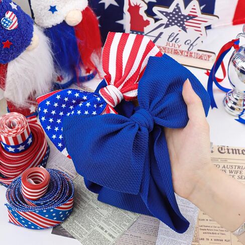 YanJie 7'' 2pcs Baby Girl Headbands 4th of July Independence Day Hair Bands for Kids Toddlers Infants Newborns Girl Outfits in Kuwait