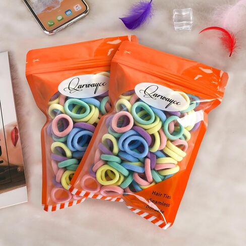 Kids Hair Ties for Toddler Girls, Cotton Baby hair Bands, Mini Hair Ponytail Holders No Damage, 1 Inch Diameter, 5 Colors in Kuwait