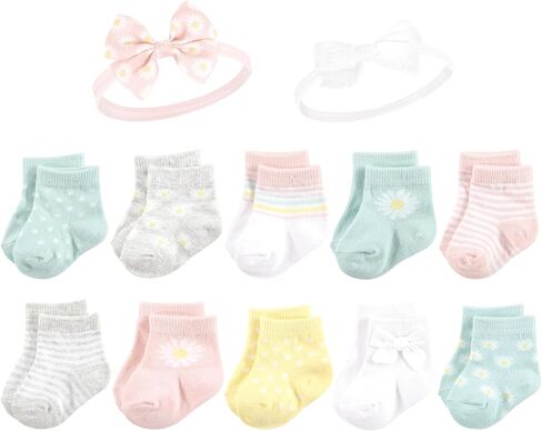 Hudson Baby Baby Girls' Sock and Headband 12pc Set in Kuwait