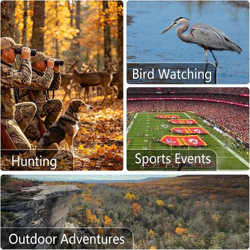 Laser Rangefinder Binoculars 10x42 Hunting Golf Black | 1968-yard long range, 0.15s fast laser measurement, ±0.5m accuracy, IP65 waterproof, HD optics for outdoor adventures in Kuwait