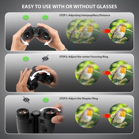 2026 New HD Small 12X30 Compact Binoculars with Phone Adapter BAK4 Prism FMC Lens, High Powered Small Lightweight Binoculars for Kids&Adults Bird Watching,Outdoor,Wildlife,Sports,Travel-Black in Kuwait