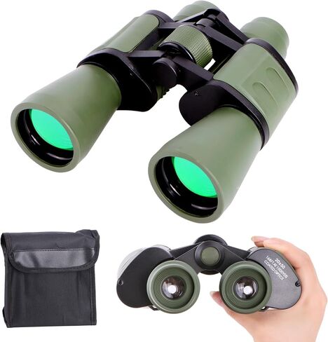 High Power Binoculars for Adults/Kids - HD, High Magnification - Versatile 20x50 Waterproof Compact Binoculars (Green) in Kuwait