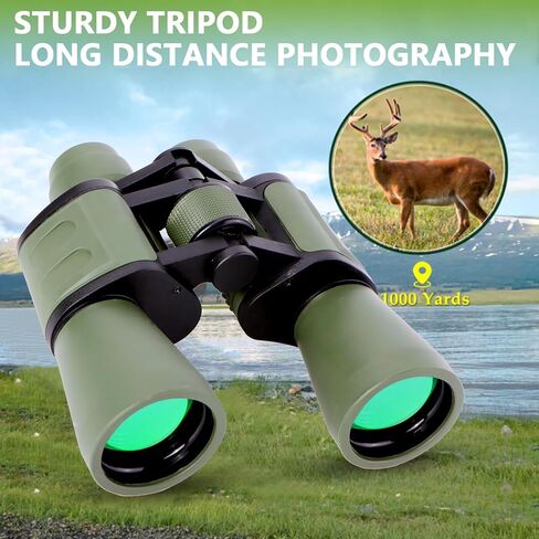 High Power Binoculars for Adults/Kids - HD, High Magnification - Versatile 20x50 Waterproof Compact Binoculars (Green) in Kuwait
