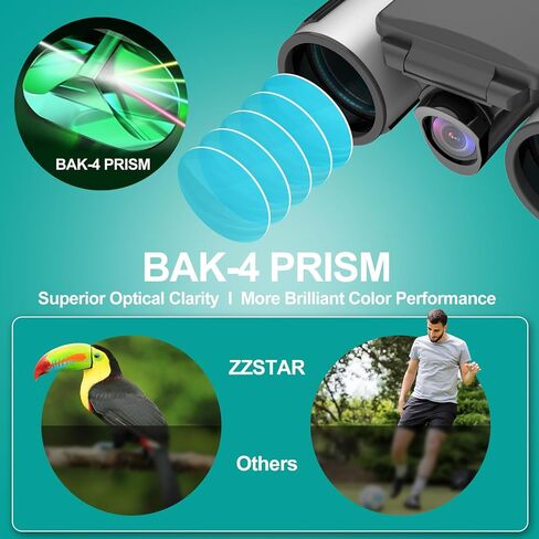 ZZSTAR 2 in 1 Digital Binoculars with Camera, Large View, 2" LCD Display & Recording, Binoculars for Adults High Powered, Low Light Night Vision Binoculars for Bird Watching/Hunting/Sporting/Travel in Kuwait