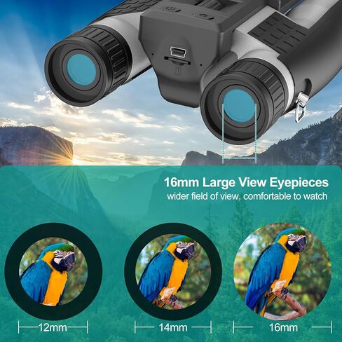 ZZSTAR 2 in 1 Digital Binoculars with Camera, Large View, 2" LCD Display & Recording, Binoculars for Adults High Powered, Low Light Night Vision Binoculars for Bird Watching/Hunting/Sporting/Travel in Kuwait
