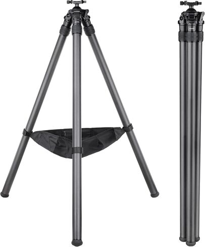 Carbon Fiber Hunting Tripod, 71" Inverted Shooting Tripod with 52mm Lever Ball Head, 66lbs Load Capacity, 2-Section Thick Bottom Leg Tube, for Hunting Shooting Camera Telescope-MK402R in Kuwait