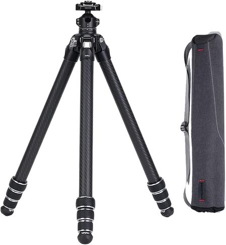 FALCAM TreeRoot F38 Quick Lock Lite Carbon Fiber Tripod with Ball Head | Travel Tripod Load Capacity 3kg/6.6lbs, Max Vertical Payload 40Kg/88lbs for Cameras (C141K-301) in Kuwait