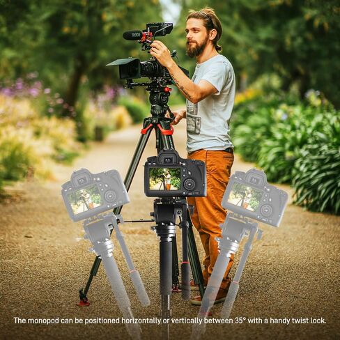 GVM Tripod for Camera 74.8" Tall Camera Tripod Monopod, Professional Heavy Duty Compact Camera Stand for Phone Adjustable Multi-Angle Shot for Video Recording DSLR, Spotting Scope Telescope Binocular in Kuwait