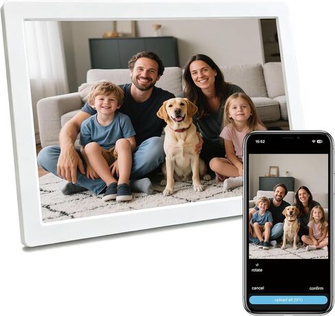 10.1 Inch WiFi Digital Picture Frame, HD IPS Touch Screen Smart Digital Photo Frame with Auto-Rotate, Multi-User Remote Share Photos,Ideal Gift for Family Grandparents Christmas Birthday in Kuwait