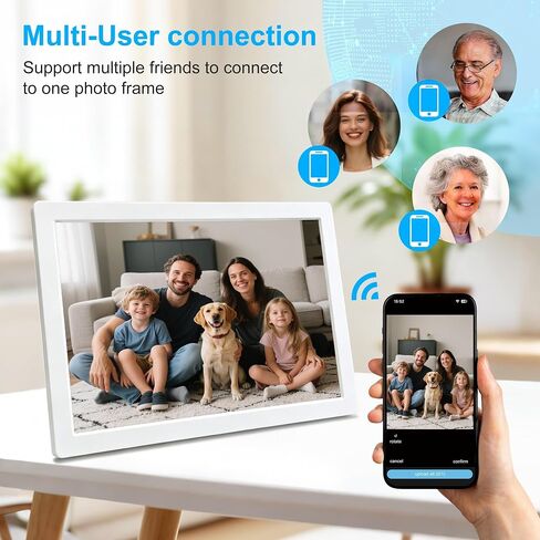 10.1 Inch WiFi Digital Picture Frame, HD IPS Touch Screen Smart Digital Photo Frame with Auto-Rotate, Multi-User Remote Share Photos,Ideal Gift for Family Grandparents Christmas Birthday in Kuwait