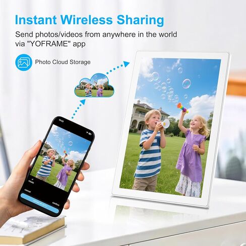 10.1 Inch WiFi Digital Picture Frame, HD IPS Touch Screen Smart Digital Photo Frame with Auto-Rotate, Multi-User Remote Share Photos,Ideal Gift for Family Grandparents Christmas Birthday in Kuwait