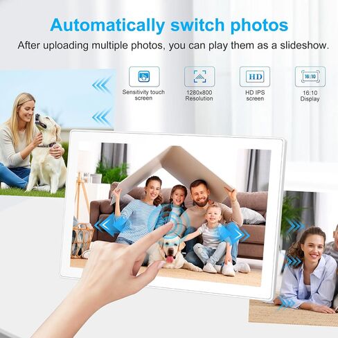 10.1 Inch WiFi Digital Picture Frame, HD IPS Touch Screen Smart Digital Photo Frame with Auto-Rotate, Multi-User Remote Share Photos,Ideal Gift for Family Grandparents Christmas Birthday in Kuwait