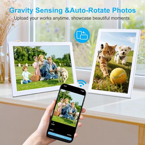 10.1 Inch WiFi Digital Picture Frame, HD IPS Touch Screen Smart Digital Photo Frame with Auto-Rotate, Multi-User Remote Share Photos,Ideal Gift for Family Grandparents Christmas Birthday in Kuwait