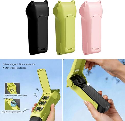 Protective Case Filter Storage for Pocket 4 3 Camera ABS Silicone Cover Shockproof Compact Design Anti Scratch Housing in Kuwait