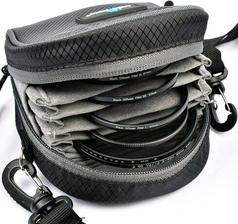 Protective Lens Filter Storage Bag Camera Lens Filter Pouch Round Filter Storage Box Carrying for Case Portable Wallet f in Kuwait