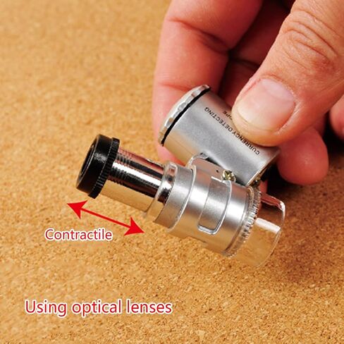 Mini Digital Microscope with LED Lights & UV Detection 60X Magnification Storage Bag Excellent for Home & Outdoor Use UV Lighted Pocket Handheld Microscopes Jewelry Observation Currency Detection 60X in Kuwait
